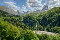 Panorama of the village of Gourette in the French Pyrenees Royalty Free Stock Photo