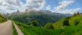 Panorama of the village of Gourette in the French Pyrenees Royalty Free Stock Photo