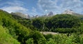 Panorama of the village of Gourette in the French Pyrenees Royalty Free Stock Photo