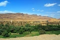 Panorama of a village among Moroccan hills Royalty Free Stock Photo