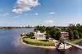 Panorama of the village of Ust-Izhora. Surroundings Of St. Petersburg, Russia.
