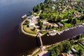 Panorama of the village of Ust-Izhora. Surroundings Of St. Petersburg, Russia.