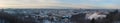 Panorama of Vilnius from a high point on the Hill of the Three Crosses on a winter morning. Lithuania Royalty Free Stock Photo