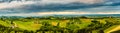 Panorama of vineyards hills in south Styria, Austria. Tuscany like place to visit