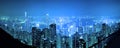 Panorama view HongKong cityscape at night , Hong kong city Royalty Free Stock Photo