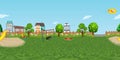 Panorama virtual reaility background of children playground in normal day