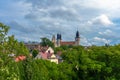 Panorama of Visby town. From medieval city walls. Gotland.