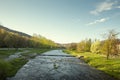 Panorama of Vistula river in Ustron, Poland Royalty Free Stock Photo