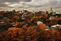 Panorama of Vladimir town, Russia. Autumn nature. Royalty Free Stock Photo