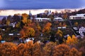 Panorama of Vladimir town, Russia. Autumn nature. Royalty Free Stock Photo