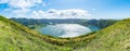 Panorama of the volcanic caldera at Sete Cidades on SÃÂ£o Miguel in the Azores