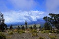 Panorama Volcanic Landscape in Volcanoes National Park on Big Island, Hawaii Royalty Free Stock Photo