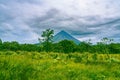 Panorama of volcano Arenal and view of beautiful nature of Costa Rica, La Fortuna, Costa Rica. Central America Royalty Free Stock Photo