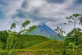 Panorama of volcano Arenal and view of beautiful nature of Costa Rica, La Fortuna, Costa Rica. Central America Royalty Free Stock Photo