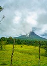 Panorama of volcano Arenal and view of beautiful nature of Costa Rica, La Fortuna, Costa Rica. Central America Royalty Free Stock Photo