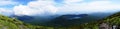 Panorama of volcanoes seen from top of Mt. Karakuni-dake, Ebino kogen, Japan