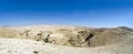 Panorama of Wadi Qelt in Judean desert around St. George Orthodox Monastery