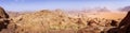 Panorama Of The Wadi Rum Desert In Jordan As Seen From Burdah Rock Mountain