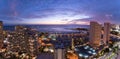 Panorama of the Waikiki Night Sky at Sunset Royalty Free Stock Photo