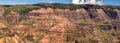 Panorama of the Waimea Canyon from the Waipoo Falls overlook on Kauai, Hawaii