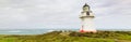 Panorama of waipapa lighthouse in new zealand