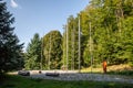 panorama of the war memorial of ratni spomenik papuk in the middle of the forest of the papuk nature park dedicated to croatian