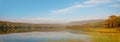 Panorama of Warren lake in the fall Royalty Free Stock Photo