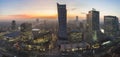 Panorama of Warsaw during autumn sundown Royalty Free Stock Photo