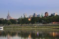 Panorama of Warsaw city center Royalty Free Stock Photo