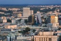 Panorama of Warsaw city during dusk Royalty Free Stock Photo