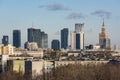 Panorama of Warsaw city from the hill Royalty Free Stock Photo