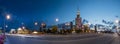 Panorama of Warsaw city at night