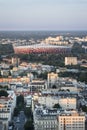 Panorama of Warsaw city during sundown Royalty Free Stock Photo