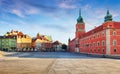 Panorama of Warsaw old town, Poland