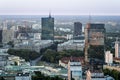 Panorama of Warszawa city during sundown Royalty Free Stock Photo