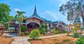 Panorama of Wat Chong Kham Temple and its garden, Mae Hong Son, Thailand Royalty Free Stock Photo