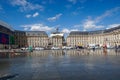 Panorama from the water mirror to Bors orderly square , Bordeaux. Royalty Free Stock Photo