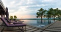 Panorama water pool on rooftop view with nature background