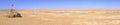 Panorama with water well in Sahara Desert, Morocco