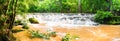 Panorama Waterfall on mountain in tropical forest at National park