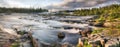 Panorama Waterfall Trappstegsforsen - Sweden Royalty Free Stock Photo