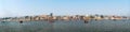 panorama of the waterfront city of Varanasi taken. India