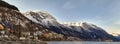 Panorama of the waterfront. Odda, Norway Royalty Free Stock Photo