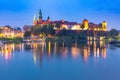 Night Wawel castle, Krakow, Poland Royalty Free Stock Photo