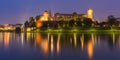 Night Wawel castle, Krakow, Poland Royalty Free Stock Photo