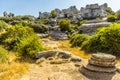 A panorama of weathered limestone bedding planes in the Karst landscape of El Torcal near to Antequera, Spain