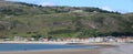 Panorama of West Shore Beach, Lllandudno, Wales Royalty Free Stock Photo