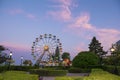 Panorama Wheel in the night ,Golden Sands Beach, Bulgaria Royalty Free Stock Photo