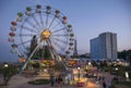 Panorama Wheel in the night ,Golden Sands Beach, Bulgaria Royalty Free Stock Photo