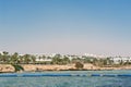 Panorama of white city and the blue sea Royalty Free Stock Photo